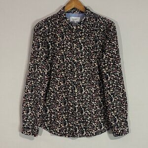 Birds of Paradis by Trovata Floral Corduroy Button Down Shirt M